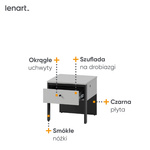 GRIS GS-05 - Stolik Nocny Szary/Czarny