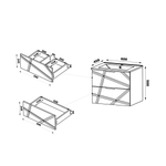 RADOM-07 - Szafka pod Umywalkę z Blatem i Regałem 2S 80cm Biały Mat Zestaw-4