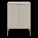 ASPEN-09 - Szafka pod Umywalkę z Blatem 2D 60cm Kaszmir Zestaw-1 Złoty Stelaż