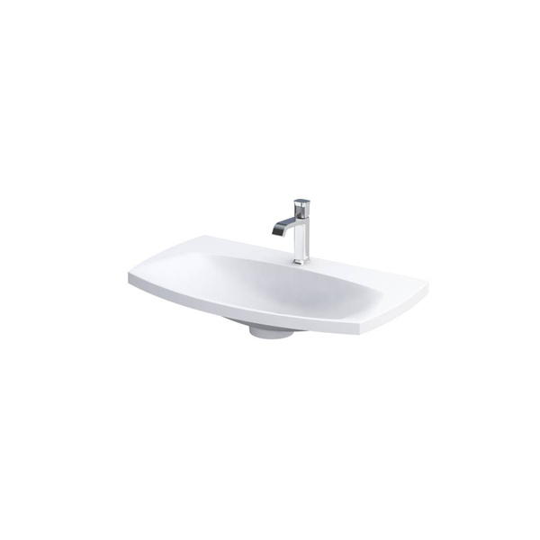 Oristo Szafka z umywalką w białym macie 82 cm 2S LOUIS granatowa mat