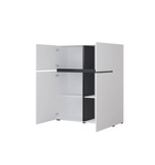 Cross – Komoda Wysoka 4-drzwiowa Biały Czarny Mat