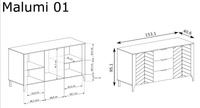MALUMI-1 - Komoda 2D3S Czarny Painflow