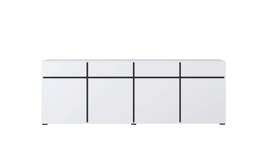 Cross – Komoda 4D4S Biały Czarny Mat