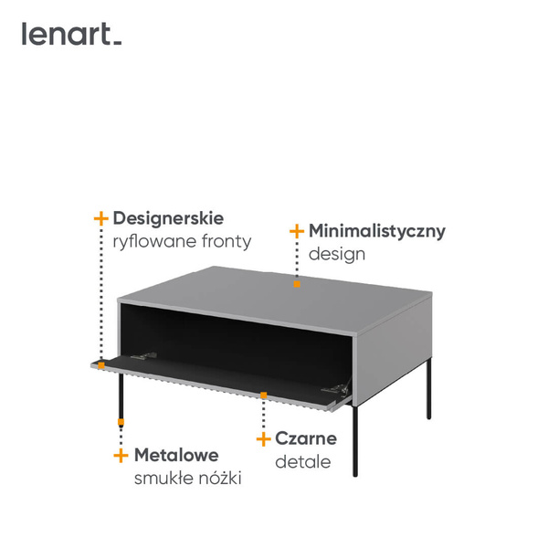 TREND TR-09 - Stolik 1D Szary/Czarny