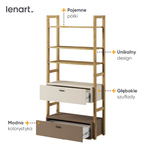 LENNY LY-02 - Regał 2S Dąb Artisan/Beż/Truflowy