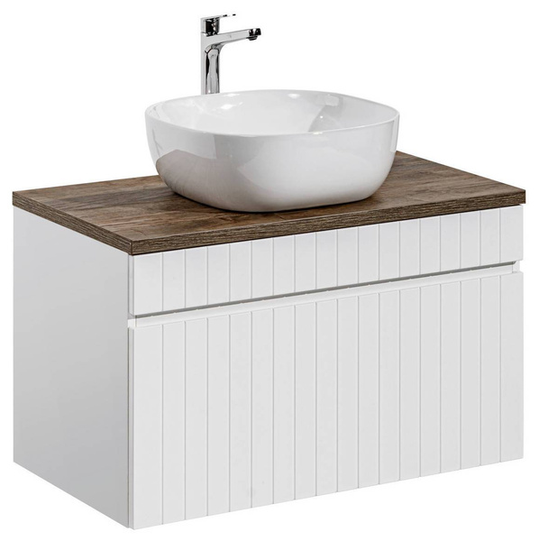 Szafka ICONIC WHITE 80 cm z Umywalką Smile i Blatem