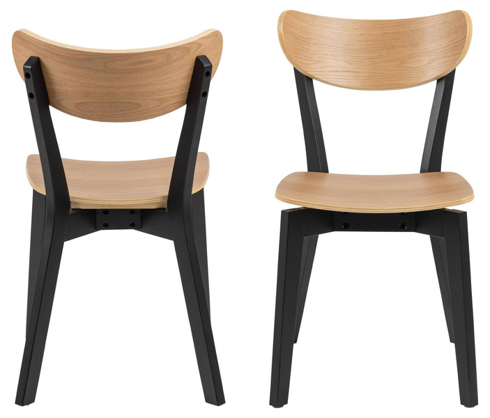 Actona Krzesło Roxby Dąb Kauczuk Czarne