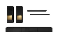 Athens Meblościanka Czarny Mat / Czarny Połysk