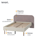 HARMONY HR-09 - Łóżko 120 cm Ze Stelażem Kaszmir/Truflowy