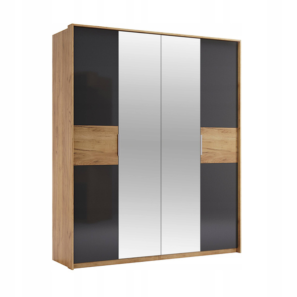 Ramona RA-14-LV - Szafa 4-drzwiowa z Lustrem Dąb Craft Lava Mat