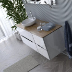 Oristo Szafka Z Umywalką 80 cm SILVER UNI Biały Połysk Listwa Chrom Połysk