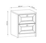 Rel SN - Szafka Nocna 2 Szuflady Biały Platynowy Mat