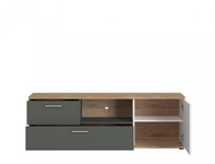 Twenty TWEF01 - Komoda RTV 1D2S Dąb Honey Castello/Biała/Szara