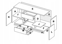Roma RM-167-WB - Komoda 2D3S Biały Mat Biały Połysk