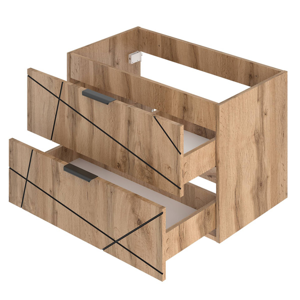 WOOD-01 - Szafka Pod Umywalkę 2S 80cm Dąb Wotan