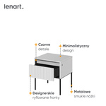 TREND TR-10 - Stolik Nocny 1S Z Oświetleniem Biały/Czarny