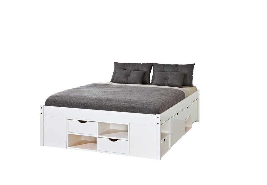 Łóżko TILL 160x200 drewniane białe