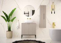 ASPEN-08 - Szafka pod Umywalkę z Blatem 2D 80cm Kaszmir Zestaw-1 Czarny Stelaż