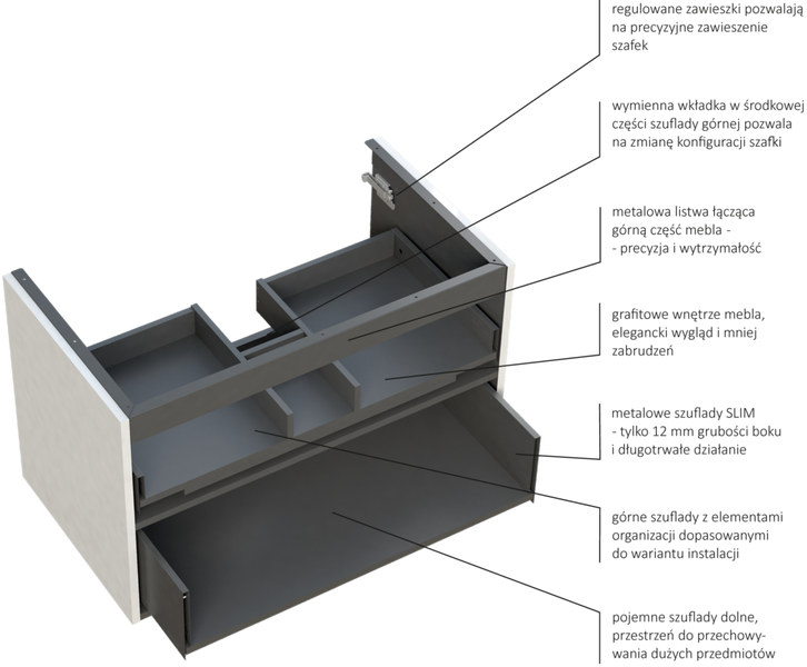 Oristo Szafka z umywalką MONTEBIANCO 120 cm biała