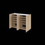 EASY EA-02 - Komoda 4-drzwiowa z Oświetleniem LED Dąb Scandi/Biały Połysk