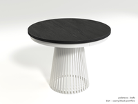 GARDA - Stół Okrągły Rozkładany Czarny Painflow Biały Mat