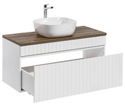 Szafka ICONIC WHITE 82-100-D-1S, z umywalką Smile i blatem