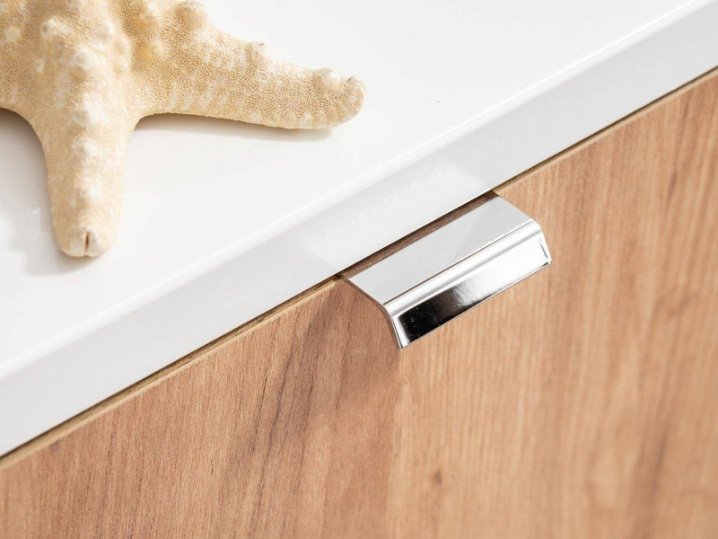 Szafka z umywalką 80 cm Capri dąb 821 z białym blatem