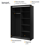 ARTI AR-21 - Szafa Przesuwna 2-drzwiowa Czarna/Dąb Artisan