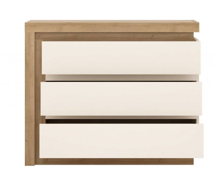 Lyon LYOK04 - Komoda 3S Dąb Riviera Jasna/Biała