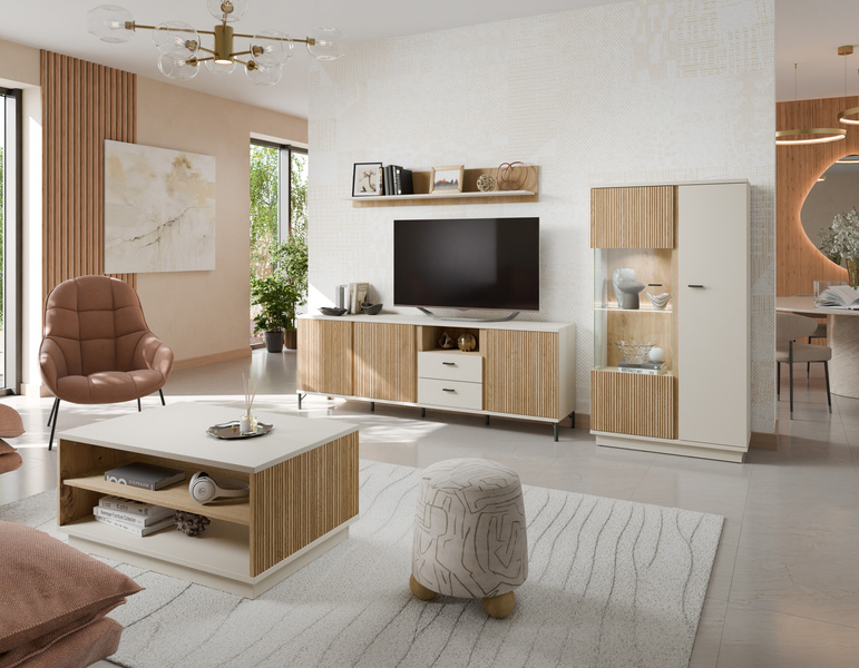 Mosano LUSF102 - Komoda RTV 3D2S Cashmere Dąb Cremona