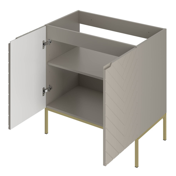 ASPEN-08 - Szafka z Umywalką 2D 80cm Kaszmir Zestaw-3 Złoty Stelaż