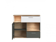 Twenty TWEK01 - Komoda 1D2S Dąb Honey Castello/Biała/Szara