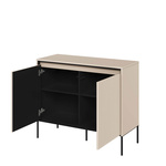 TREND TR-02 - Komoda 2-drzwiowa Z Oświetleniem Beż Piaskowy/Czarny