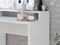 Diva – Toaletka 3 Szuflady z Lustrem Biały / Biały Połysk