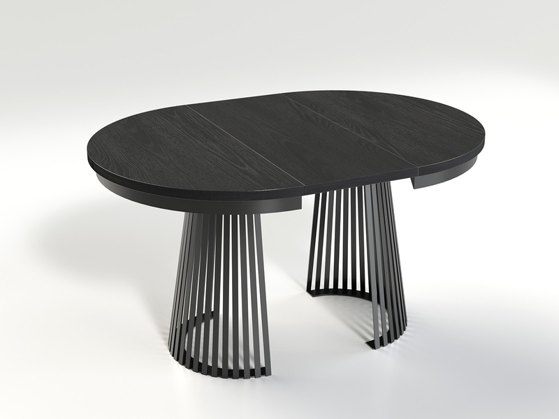 GARDA - Stół Okrągły Rozkładany Czarny Painflow Biały Mat