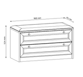 Rel LWK - Ławeczka 2 Szuflady Biały Platynowy Mat
