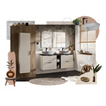 Szafka z blatem oak i umywalką Smile 60 cm Adel Cashmere