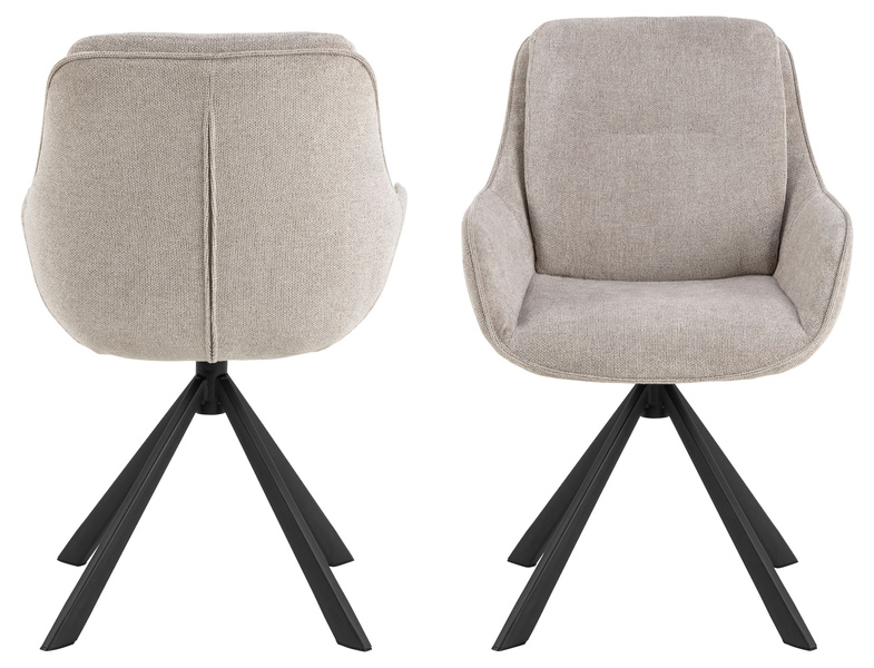 Actona Krzesło Do Jadalni z Podłokietnikiem Carrie Piaskowy