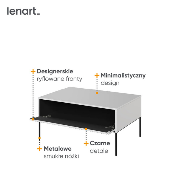 TREND TR-09 - Stolik 1D Biały/Czarny