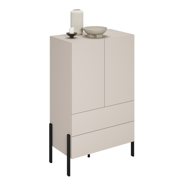 Jukon S - Bieliźniarka 2D2S Kaszmir Czarne Metalowe Nogi