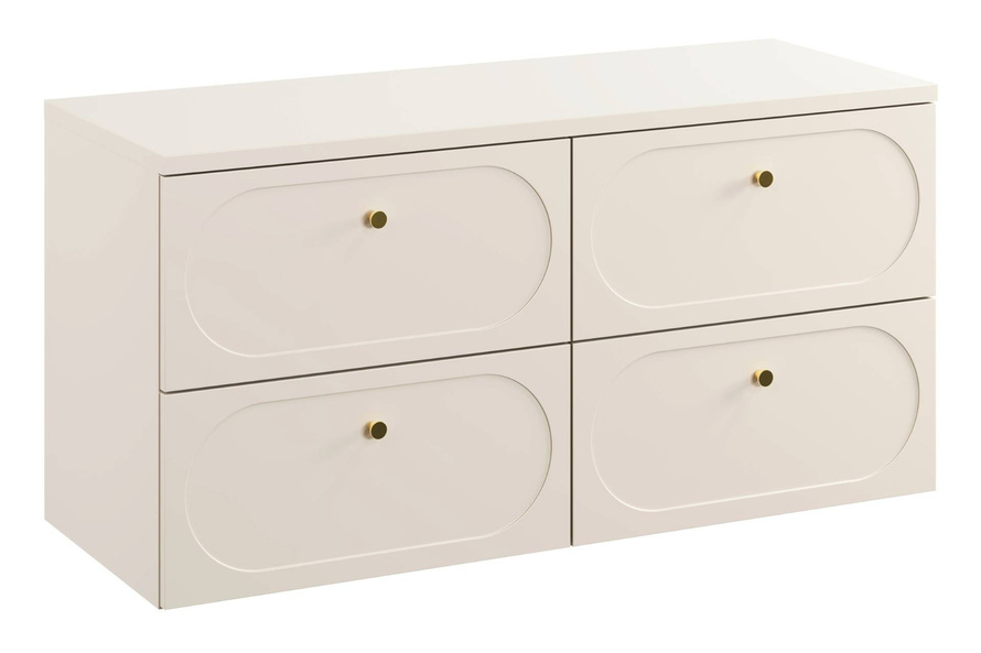 Zestaw Szafka Pod Umywalkę z Blatem 120 cm 4 Szuflady Donna Sand