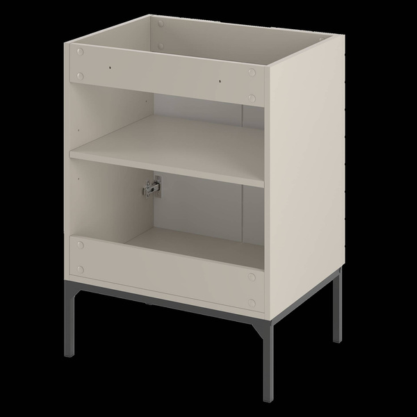 ASPEN-09 - Szafka Pod Umywalkę 2D 60cm Kaszmir Czarny Stelaż