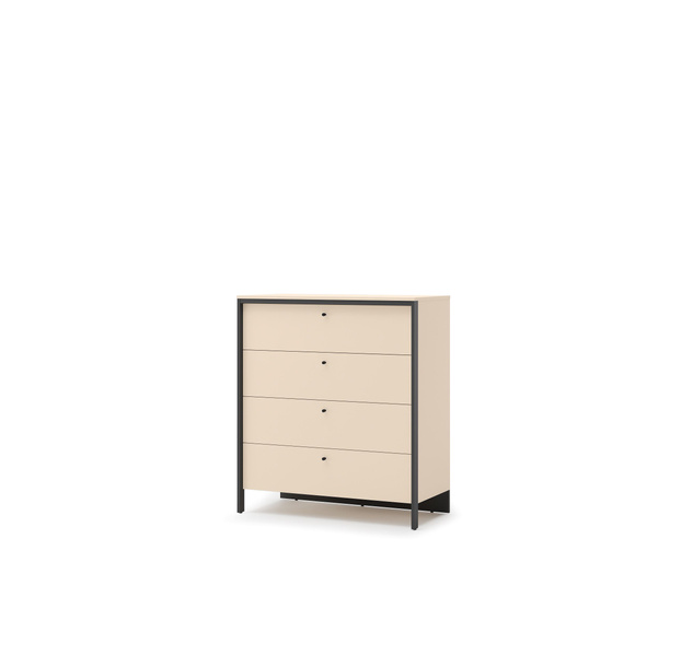 ENNA EN-03 - Komoda 4S z Oświetleniem LED Beżowy Mat Czarny Mat