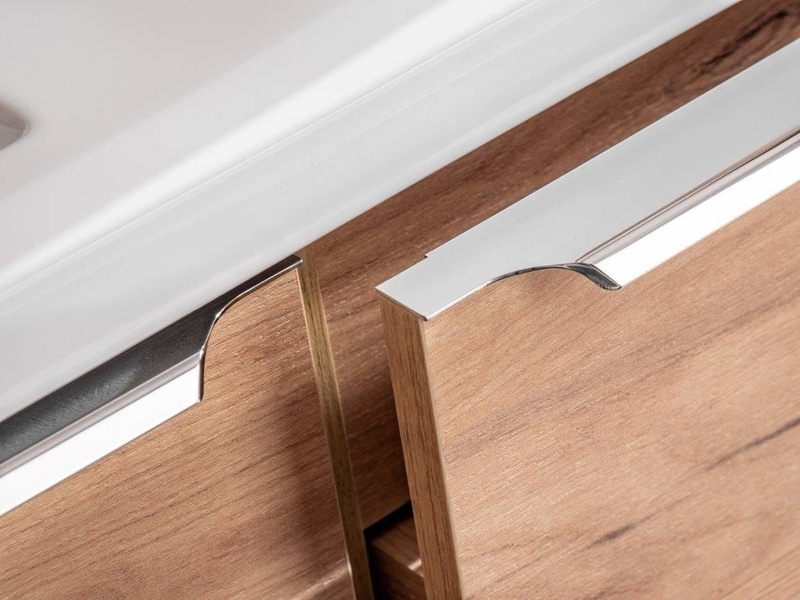 Szafka z umywalką 80 cm Capri dąb 821 z białym blatem