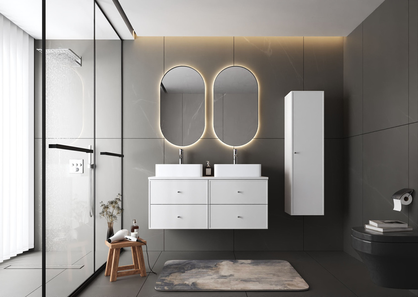 MARCO-03 - Słupek Wysoki 1-drzwiowy Biały Mat