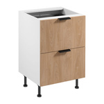 Szafka Kuchenna Dolna 2S z Wkładem Na Sztućce Sorento D60S2+1 AX Biały Mat Puccini