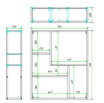 Seaford Regał Czarny 4P