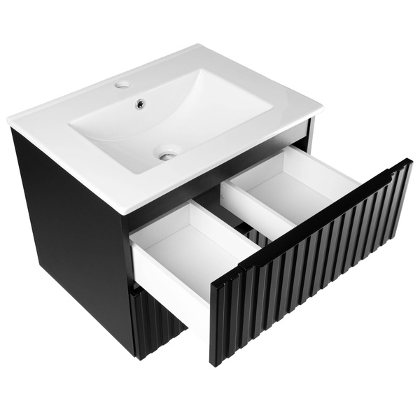 Astor Zestaw Amy 60 cm Szafka z Umywalką Czarny Mat