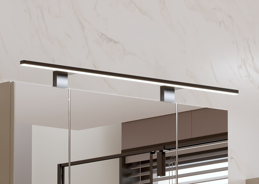 ALA - Lampa LED Nad Szafkę 80 cm Czarny IP44 230V