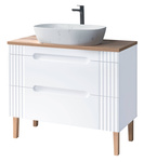 Szafka 100 cm FIJI WHITE z umywalką MEGI MW13